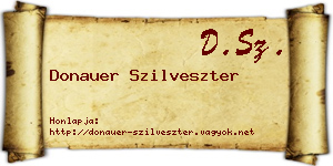 Donauer Szilveszter névjegykártya